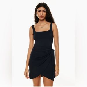 Aritzia Wilfred Saturn Mini Wrap Tie Tank Dress Black SZ M